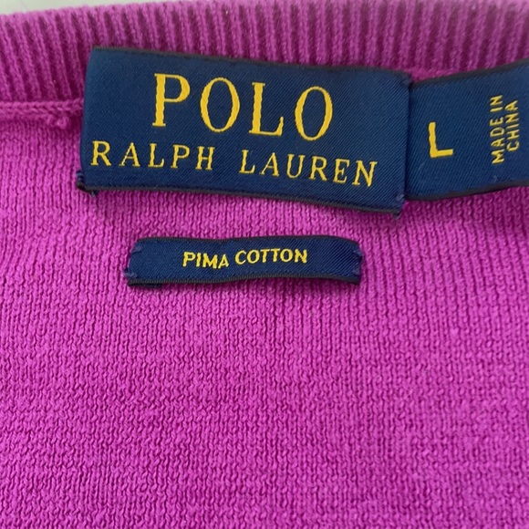 Men’s Polo by Ralph Lauren V Neck Preppy light Sweater - Picture 2 of 2